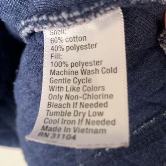 Crown & Ivy Dark Blue Mock Neck 1/4 Snap Quilted Pullover Sweater Men’s Size L - Picture 9 of 9